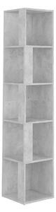 Hörnhylla betonggrå 33x33x164,5 cm spånskiva - Grå