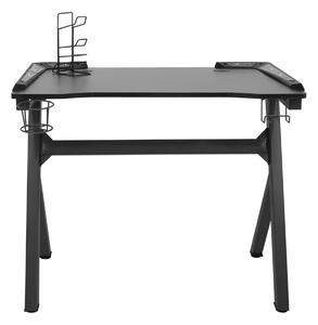 Gamingskrivbord LED med Y-formade ben svart 110x60x75 cm - Svart