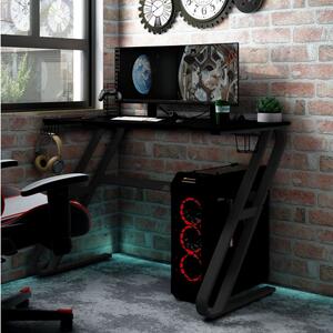 Gamingskrivbord med ZZ-formade ben svart 110x60x75 cm - Svart