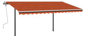 Automatisk markis med vindsensor & LED 4,5x3 m orange/brun - Orange