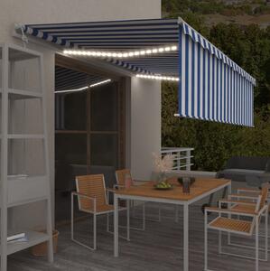 Automatiserad markis med rullgardin vindsensor LED 5x3m blå/ - Blå