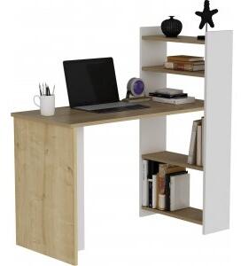Enna skrivbord 110 x 50 cm - Safir ek/vit - Skrivbord med hyllor | lådor, Skrivbord, Kontorsmöbler