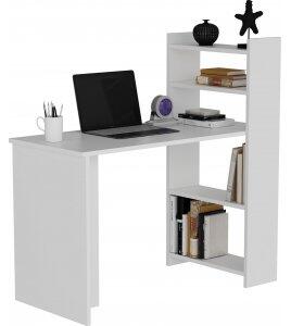 Enna skrivbord 110 x 50 cm - Vit - Skrivbord med hyllor | lådor, Skrivbord, Kontorsmöbler