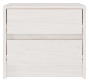 Sängbord vit 40x30,5x35,5 cm massiv furu - Vit