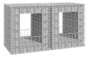 Gabionkorgar 2 st stolpformade 50x50x60 cm järn - Silver