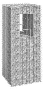 Gabionkorg stolpform 40x40x100 cm järn - Silver