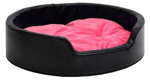 Hundbädd svart och rosa 99x89x21 cm plysch och konstläder - Svart