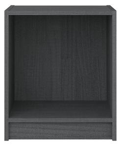 Sängbord 2 st grå 35,5x33,5x41,5 cm massivt furu - Grå