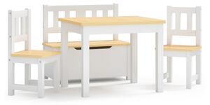 Barnbord och stolar 4 delar vit och beige MDF - Vit
