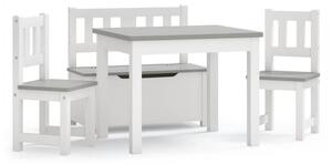 Barnbord och stolar 4 delar vit och grå MDF - Vit