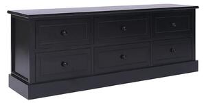 TV-bänk svart 108x30x40 cm massivt kejsarträ - Svart
