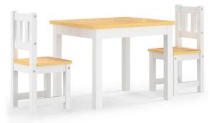Barnbord och stolar 3 delar vit och beige MDF - Vit