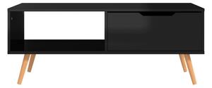 Soffbord svart högglansig 100x49,5x43 cm spånskiva - Svart
