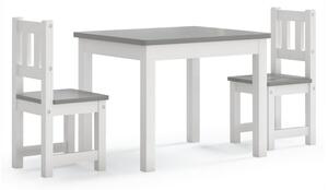 Barnbord och stolar 3 delar vit och grå MDF - Vit