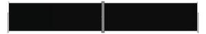 Infällbar sidomarkis svart 200x1200 cm - Svart