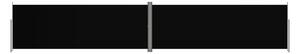 Infällbar sidomarkis svart 220x1200 cm - Svart