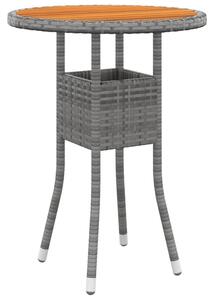 Trädgårdsbord Ã˜60x75 cm akaciaträ och konstrotting grå - Grå