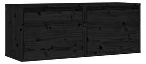 Väggskåp 2 st 45x30x35 cm massiv furu svart - Svart