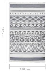 Matta grå och vit 120x180 cm bomull - Grå