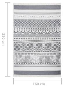 Matta grå och vit 160x230 cm bomull - Grå