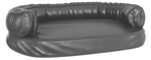 Ergonomisk hundbädd svart 75x53 cm konstläder - Svart