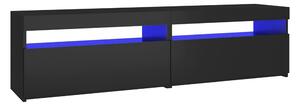Tv-bänkar med LED-belysning 2 st svart 75x35x40 cm - Svart