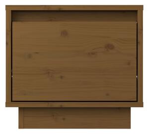 Sängbord honungsbrun 35x34x32 cm massiv furu - Brun