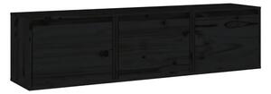 Tv-bänk 3 st svart massiv furu - Svart