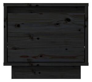Sängbord svart 35x34x32 cm massiv furu - Svart