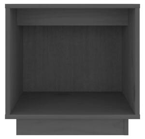 Sängbord grå 40x30x40 cm massiv furu - Grå