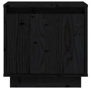 Sängbord svart 40x30x40 cm massiv furu - Svart