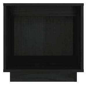 Sängbord svart 40x30x40 cm massiv furu - Svart