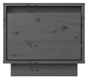 Sängbord grå 35x34x32 cm massiv furu - Grå