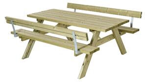 PLUS Gudrun Picknickbord med Bänk med Ryggstöd Trä -