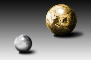 POSTER Gold Moon and Earth -