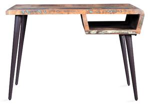 Skrivbord i återvunnet trä med järnben - Flerfärgad