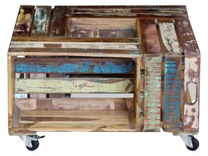 Soffbord massivt återvunnet trä 70x70x35 cm - Flerfärgad