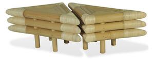 Sängbord 2 st 60x60x40 cm bambu naturlig - Brun