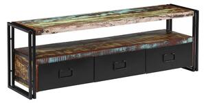 TV-bänk massivt återvunnet trä 120x30x40 cm - Flerfärgad
