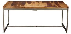 Matbord massivt sheshamträ och stål 180 cm - Brun