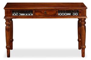 Skrivbord massivt sheshamträ 120x50x76 cm - Brun