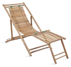Solstol med fotstöd bambu - Brun