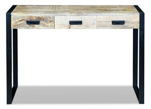 Konsolbord med 3 lådor massivt mangoträ 110x35x78 cm - Brun