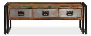 Soffbord med 3 lådor massivt återvunnet trä 100x50x35 cm - Brun