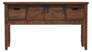 Konsolbord massivt granträ 131x35,5x75 cm brun - Brun