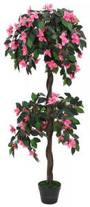 Konstväxt rhododendron med kruka 155 cm grön och rosa - Grön
