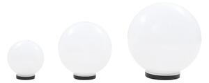 Globlampa LED set 3 st sfäriska 20/30/40 cm PMMA - Vit