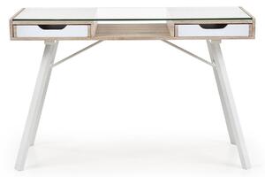 CATALDO Skrivbord 120 cm med Förvaring 2 Lådor Ekfärg/Vit -
