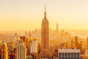 Fotografi Golden sunset in Manhattan, New York City, USA, Alexander Spatari