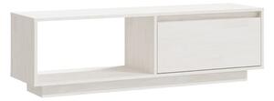 TV-bänk vit 110x30x33,5 cm massiv furu - Vit